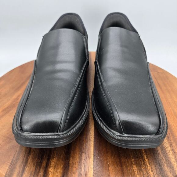 Skechers Slip Ins Shoes Mens 10.5 Black Leather Relaxed Fit Bicycle Toe Loafers main image 8